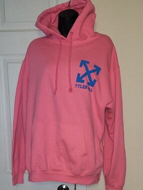 Pink Hoodie with Blue Graphic - Tyler, The Creator?